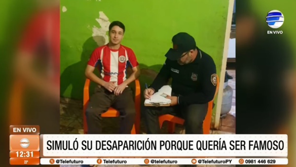 Simuló su desaparición porque quería ser famoso
