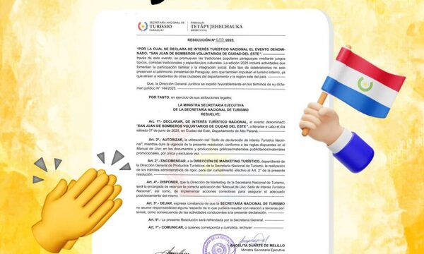 Declaran de interés turístico San Juan de bomberos de CDE