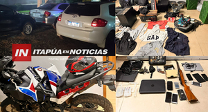 RECUPERAN DOS AUTOMÓVILES HURTADOS EN ITAPÚA TRAS MEGAOPERATIVO EN CAPIATÁ