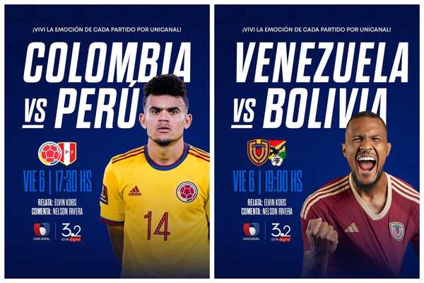 ¡Viví Colombia vs. Perú y Venezuela vs. Bolivia por Unicanal! | Unicanal