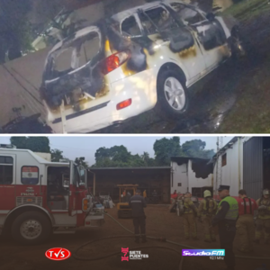 Dos incendios afectan Ciudad del Este: un local de autopartes y una camioneta resultan dañados - «TVS DIGITAL»