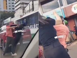 (VIDEO). Pelea de pareja en plena calle de Ciudad del Este