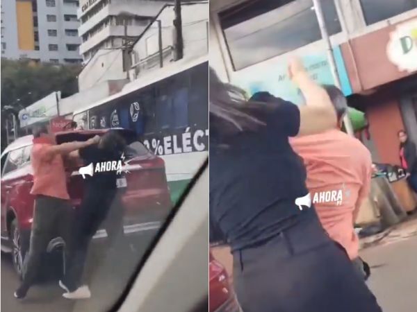 (VIDEO). Pelea de pareja en plena calle de Ciudad del Este