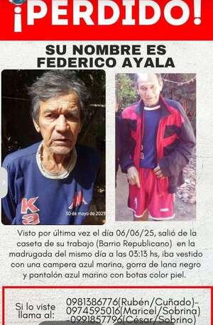 Buscan a adulto mayor desaparecido en Asunción - Nacionales - ABC Color
