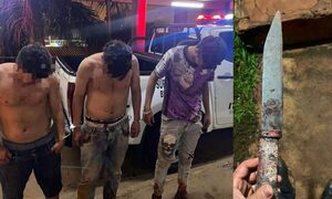 CDE: Tres cobardes sujetos atacan a uno y lo hieren con machetillo