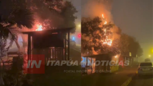 INCENDIO DESTRUYE UNA CASILLA EN TOMÁS R. PEREIRA 