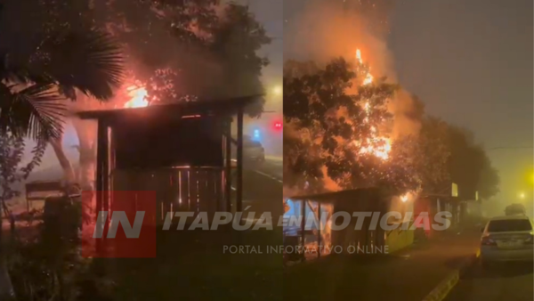 INCENDIO DESTRUYE UNA CASILLA EN TOMÁS R. PEREIRA