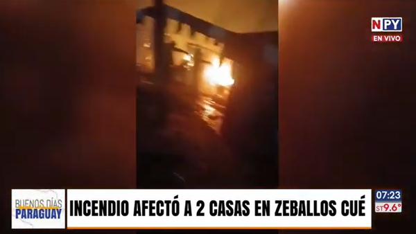 Dos familias pierden todo tras incendio de sus viviendas en Zeballos Cué