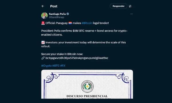 Cuenta oficial de Santiago Peña en X es hackeada y el Gobierno reacciona – Prensa 5