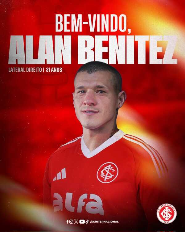 Alan Benítez oficializado como nuevo jugador de Internacional de Porto Alegre