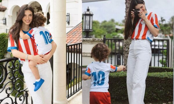 ¡Chulinísima! ¡Nadia ya le hace sentir la pasión albirroja a su hijo Marquitos!