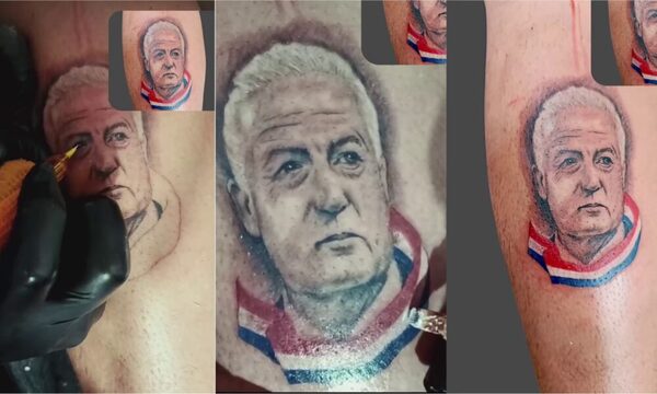 (VIDEO) ¡Mañami! Hincha albirrojo se tatuó la cara del DT Gustavo Alfaro