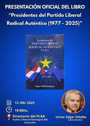 Presentarán libro sobre presidentes del PLRA