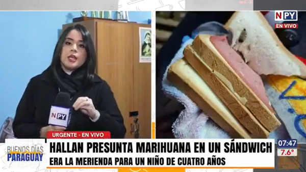 Hallan marihuana en un sándwich de una alumna de 4 años en Capiatá