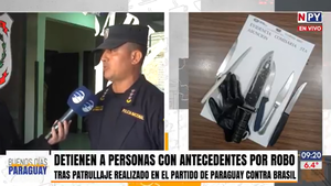 Diez personas con antecedentes por robo y armas son aprehendidas tras el partido de Paraguay ante Brasil