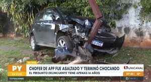 Chofer de plataforma chocó durante asalto: presunto ladrón es un adolescente | Unicanal