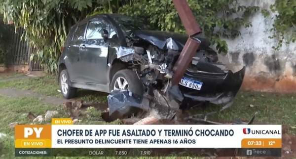 Chofer de plataforma chocó durante asalto: presunto ladrón es un adolescente | Unicanal