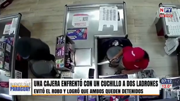 Cajera sacó cuchillo e hizo correr a dos asaltantes en Luque