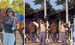 (VIDEO) ¡Panelista de TV mostró su feroz caída de un caballo!