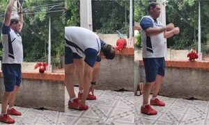 (VIDEO) ¡Ingueroviable! El DT de Deportivo Santaní entrena con su guacamayo
