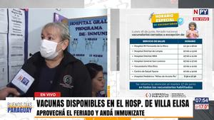 Centro de vacunación abierto durante el feriado en el Hospital de Villa Elisa