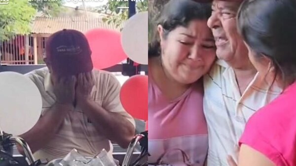 Desde España: Sus hijas le regalaron un motocarro y el papá lloró de emoción