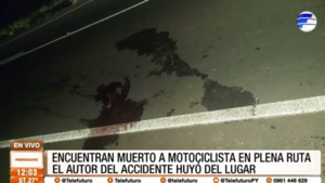 Encuentran muerto a motociclista en plena ruta