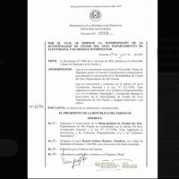 El presidente Santiago Peña designa interventores para las municipalidades de Ciudad del Este y Asunción :: Presidencia de la República del Paraguay