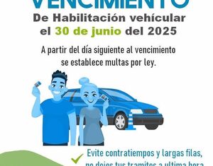 Recuerdan que habilitación vehicular vence el 30 de junio