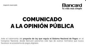 Comunicado de Bancard a la opinión pública - Espacio Reservado - ABC Color