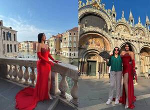 Toda una “lady in red”: Laurys mostró lo que es su recorrido por Venecia con su mamá