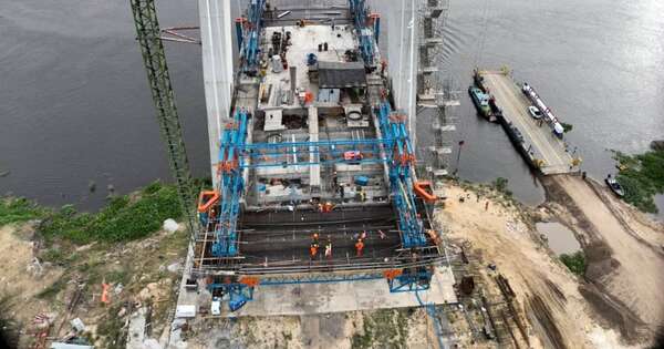 La Nación / MOPC: obra del puente de la Bioceánica avanzó casi un 80 %