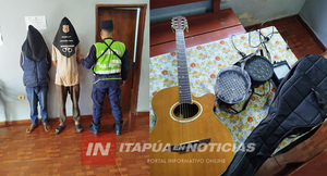 DOS APREHENDIDOS TRAS HURTO DEL INTERIOR DE UN VEHÍCULO EN ENCARNACIÓN 