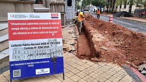 Obras de cableado subterráneo avanzan en el microcentro de Asunción