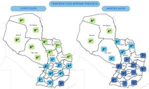 Alerta de heladas en todo el país
