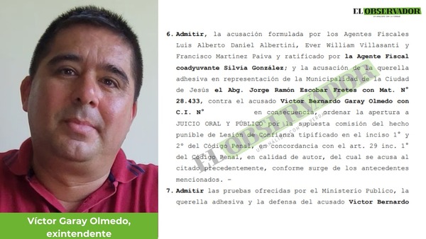 Elevan a juicio a exintendente de Jesús de Tavarangue por lesión de confianza  - El Observador