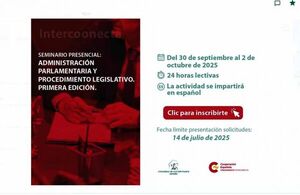 Invitan a seminario sobre administración parlamentaria y procedimiento legislativo