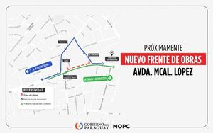 Nuevos desvíos en Fernando de la Mora por avance de obras en Mariscal López - .::Agencia IP::.