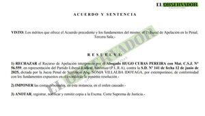 Tribunal de Apelación penal rechaza recurso extemporáneo del PLRA y confirma entrega de información pública - El Observador