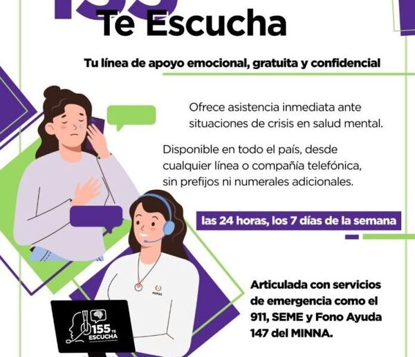 No estás solo: habilitan línea telefónica 155 para asistencia gratuita y confidencial en crisis de salud mental