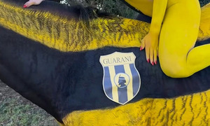 Defensa Animal interviene en caso de equino pintado con los colores de un club