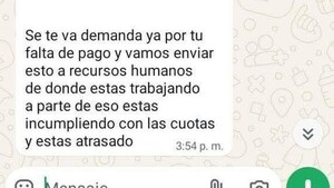 Cliente debía plata y cobrador amenazó con avisar a Recursos Humanos