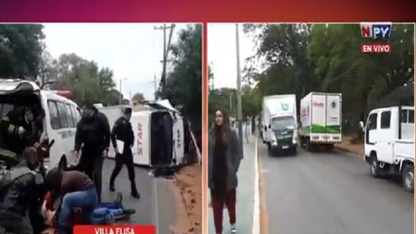 Camión volcó tras maniobra brusca en Villa Elisa
