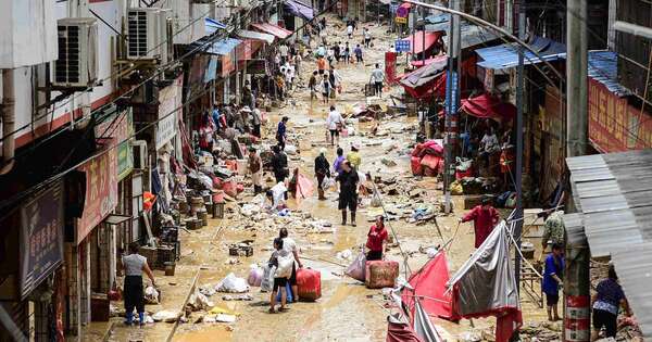 La Nación / China: fuertes inundaciones dejan seis muertos y 80.000 evacuados