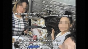 Se veía a escondidas con otra, la titu los pilló y los escrachó