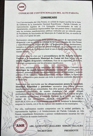 En un comunicado, convencionales descalifican postura de seccionaleros - La Clave