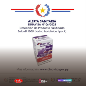 Dinavisa emite nueva alerta sanitaria por botox falsificado en Paraguay - «TVS DIGITAL»