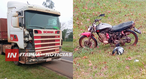 MOTOCICLISTA RESULTA HERIDO TRAS COLISIÓN CON UN CAMIÓN SOBRE LA RUTA PY01