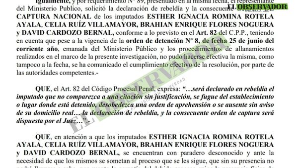 Clan Rotela: Declaran rebeldía y dictan captura contra cuatro miembros tras operativo Caolín - El Observador