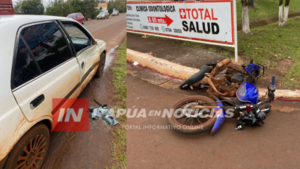DOS JÓVENES EN MOTOCICLETA RESULTARON HERIDOS EN TOMAS R. PEREIRA 